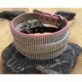 Halsbandje strass roze