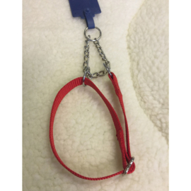 Slipketting halsband rood nylon S/M