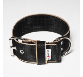 El Perro halsband nylon breed zwart/goud