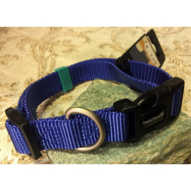 Beeztees nylon halsband uni 35-50 cm x 20 mm blauw