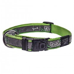 Rogz For Dogs Scooter halsband lime bone M