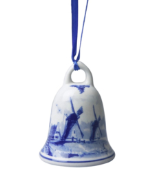 Kerstbel Molen - Delfts blauw - Keramiek
