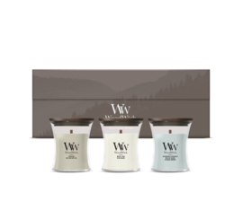 Woodwick Gift Set 3 Mini Candle Woodland Trio
