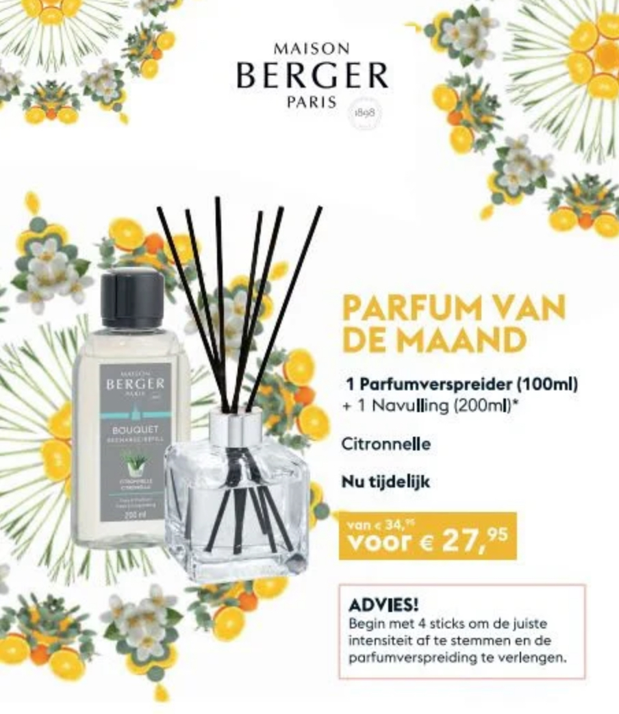 Set Parfumsticks met 100ml Citronnelle plus extra refill 200ml