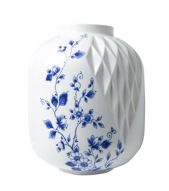 Vaas Blauw Vouw - Porselein