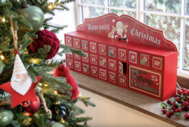 Adventkalender Hout Rood/Wit