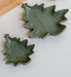 Set 2 schaaltjes kerstboom groen