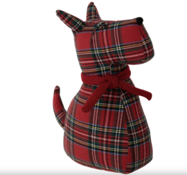 Deurstop Hond Polyester Kerstrood/Groen
