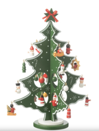 Kerstboom + Figuurtjes Plooiend Hout Groen