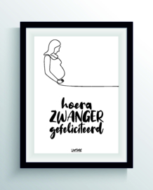 Hoera zwanger (one line)