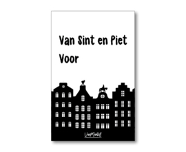 Kadokaart | Van sint en piet voor (met huisjes), per 10 stuks