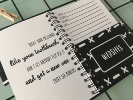 Password organizer met tabbladen