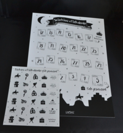 Aftelkalender met sticker (A4)