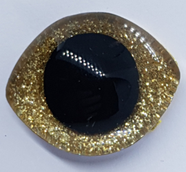 Grote Gouden Sparkle Glitter Veiligheids Ogen 20x23mm