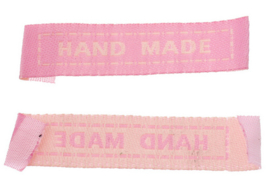Roze Stoffen Handmade Labels 4,5 cm (5 Stuks)