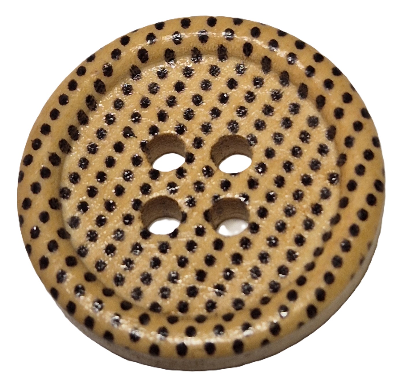 Houten Knoop Gestippeld Zwart 20mm (5 stuks)