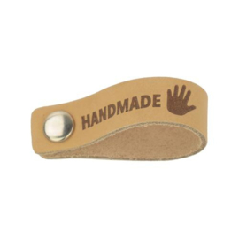 Durable - Leren Label Handmade met drukknoop 10 x 1,5 cm (2 stuks) 001