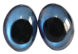 Ovale Gekleurde Ogen 13x18mm Donker Blauw