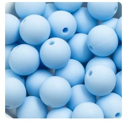 Pastel Blauwe Silicone Kralen 12mm (5 Stuks)