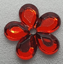 Rode Bloemen Pailletten 10mm