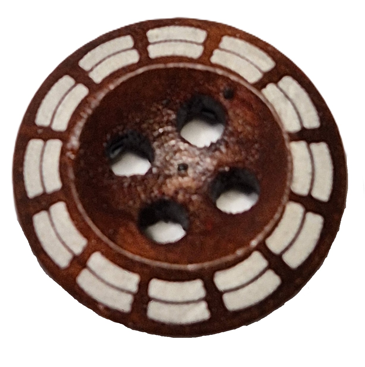 Bruine Knoopjes met strepen 13mm (5 stuks)