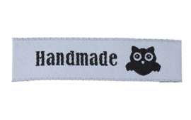 Wit Zwarte Stoffen Handmade Hand made & Uil Labels (5 Stuks)