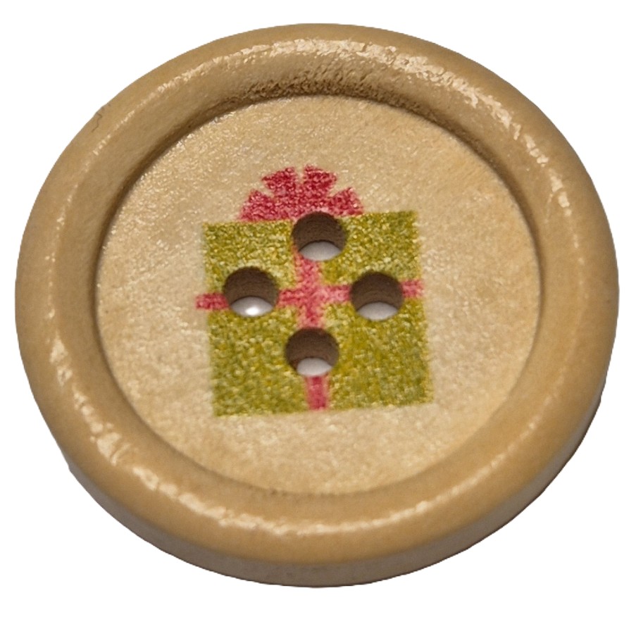 Kerst Knopen 25mm Kado  (2 stuks)