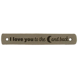Durable - Leren label I love you to the moon and back  (2 stuks)