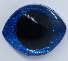 Grote Donker Blauwe Sparkle Glitter Veiligheids Ogen 20x23mm