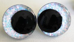 Cartoon Glitter Ogen Licht Blauw 12mm