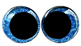 Schele Cartoon Glitter Ogen Blauw II 18mm