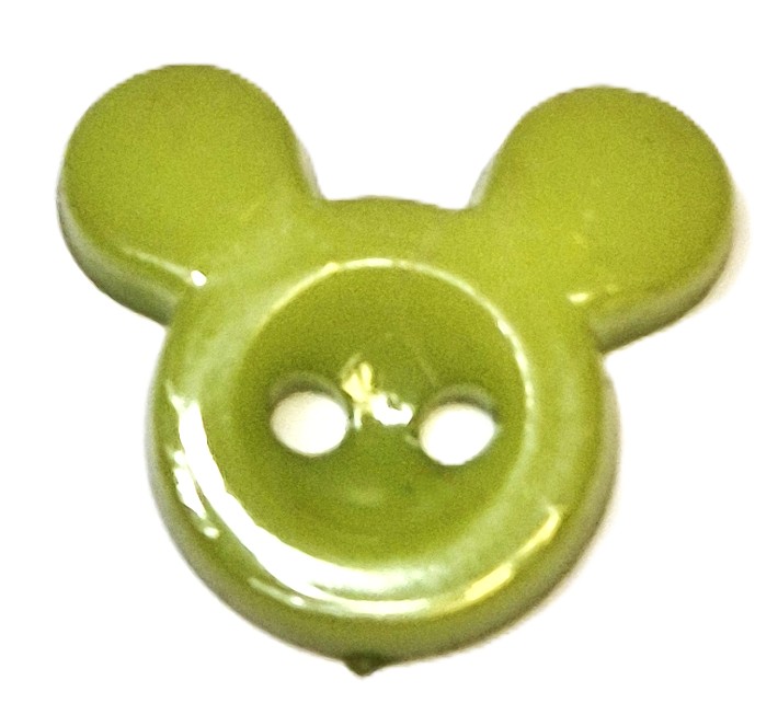 Muizen knoop Appel Groen 15x13mm (5 stuks)