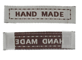 Beige Stoffen Handmade Labels 4,5 cm (5 Stuks)