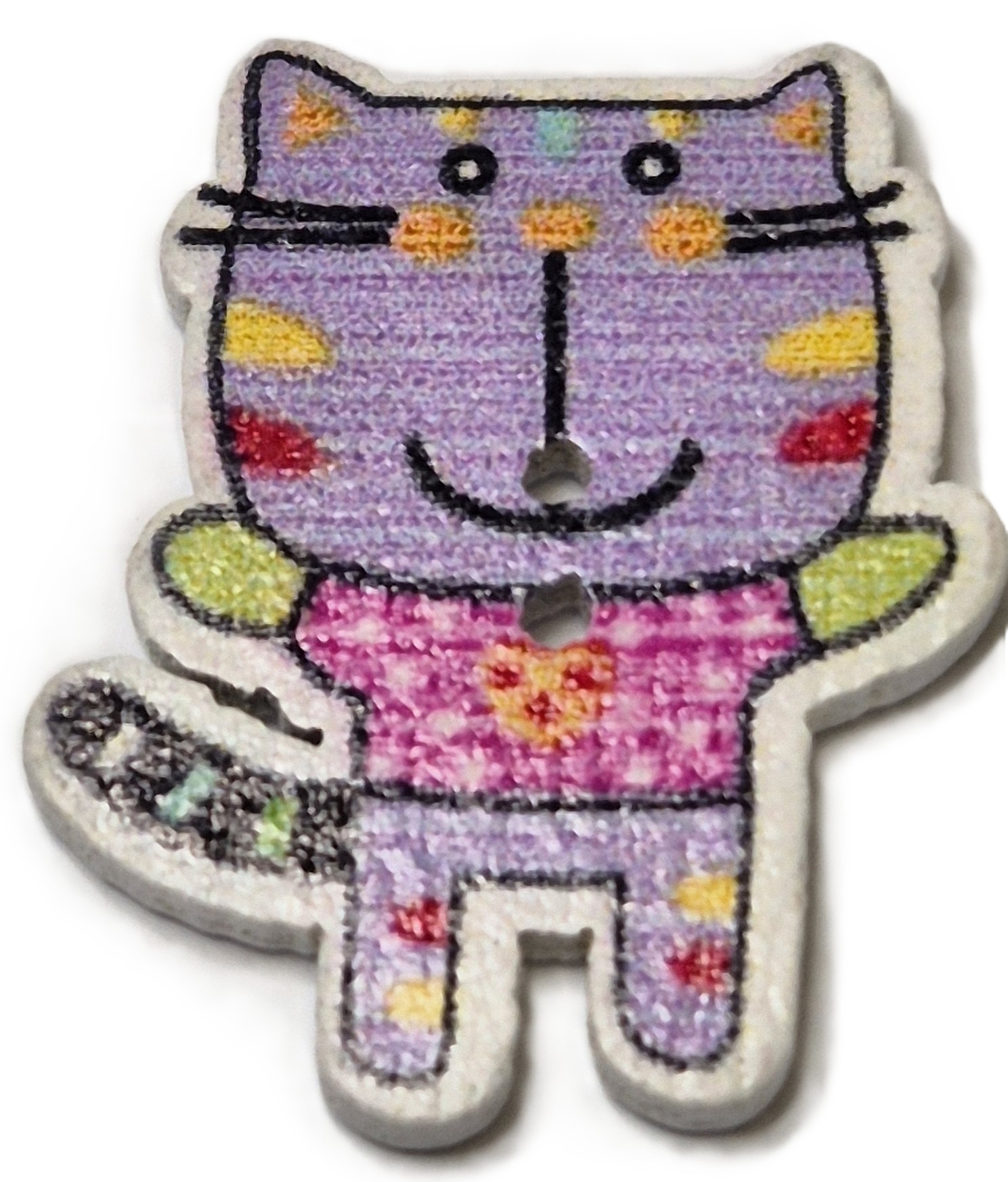 Katten Knopen Paars (5 stuks)