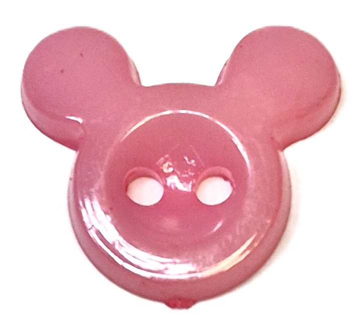 Muizen knoop Licht Roze 15x13mm (5 stuks)