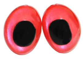 Ovale Gekleurde Ogen 13x18mm Rood