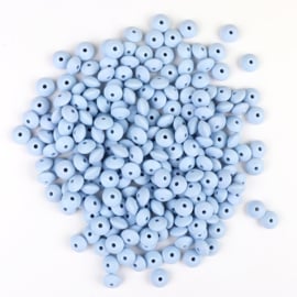 Blauwe Platte Silicone Kralen 12mm (10 Stuks)
