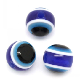 Boze oog kralen 8mm Donker Blauw