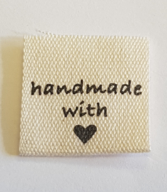 Stoffen Handmade with ♥ Labels 2cm (5stuks)