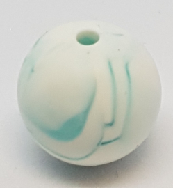 Blauw Gemeleerde Silicone Kraal Kralen 15mm