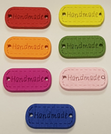 Gekleurde Houten "Handmade" Buttons 25mm