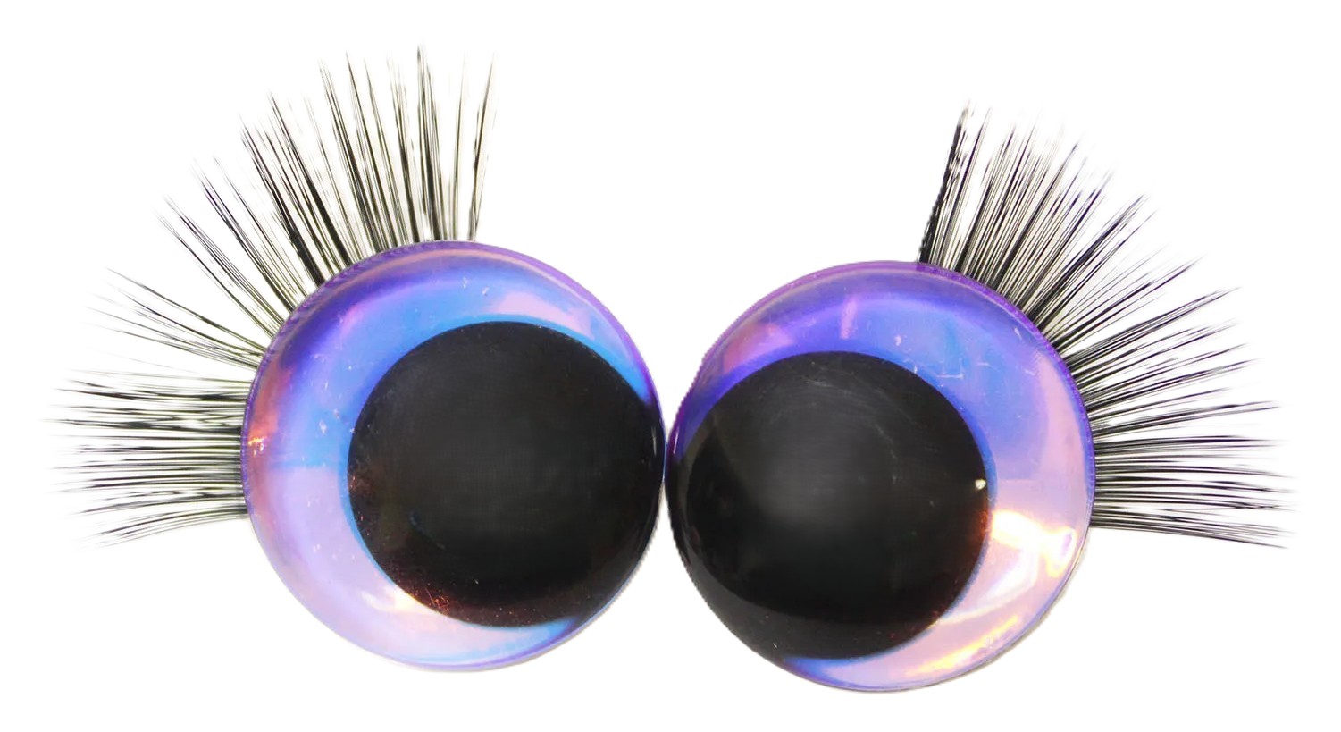 Paarse Schele Fantasie Ogen 12mm met Wimpers