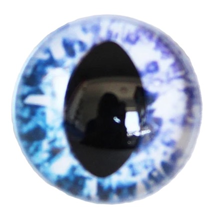 Blauwe Witte Fantasie Kattenogen 14mm