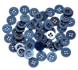 Donker Blauwe Knoopjes met 4 gaatjes 11mm (10 stuks)
