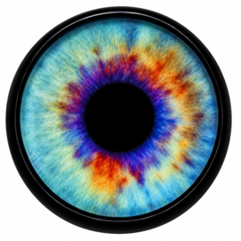 Realistische Blauw Oranje Ogen 14mm