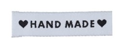 Witte Stoffen Handmade Labels 6 x1,5 cm (5 Stuks)