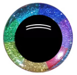 16mm Regenboog Glitter Ogen