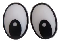 Cartoon Ogen Ovaal Wit 20x15mm per paar