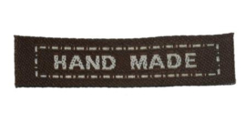 Donker Bruine Stoffen Handmade Labels 4,5 cm (5 Stuks)