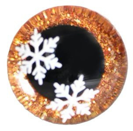 14mm Oranje Ogen met Sneeuwvlokken